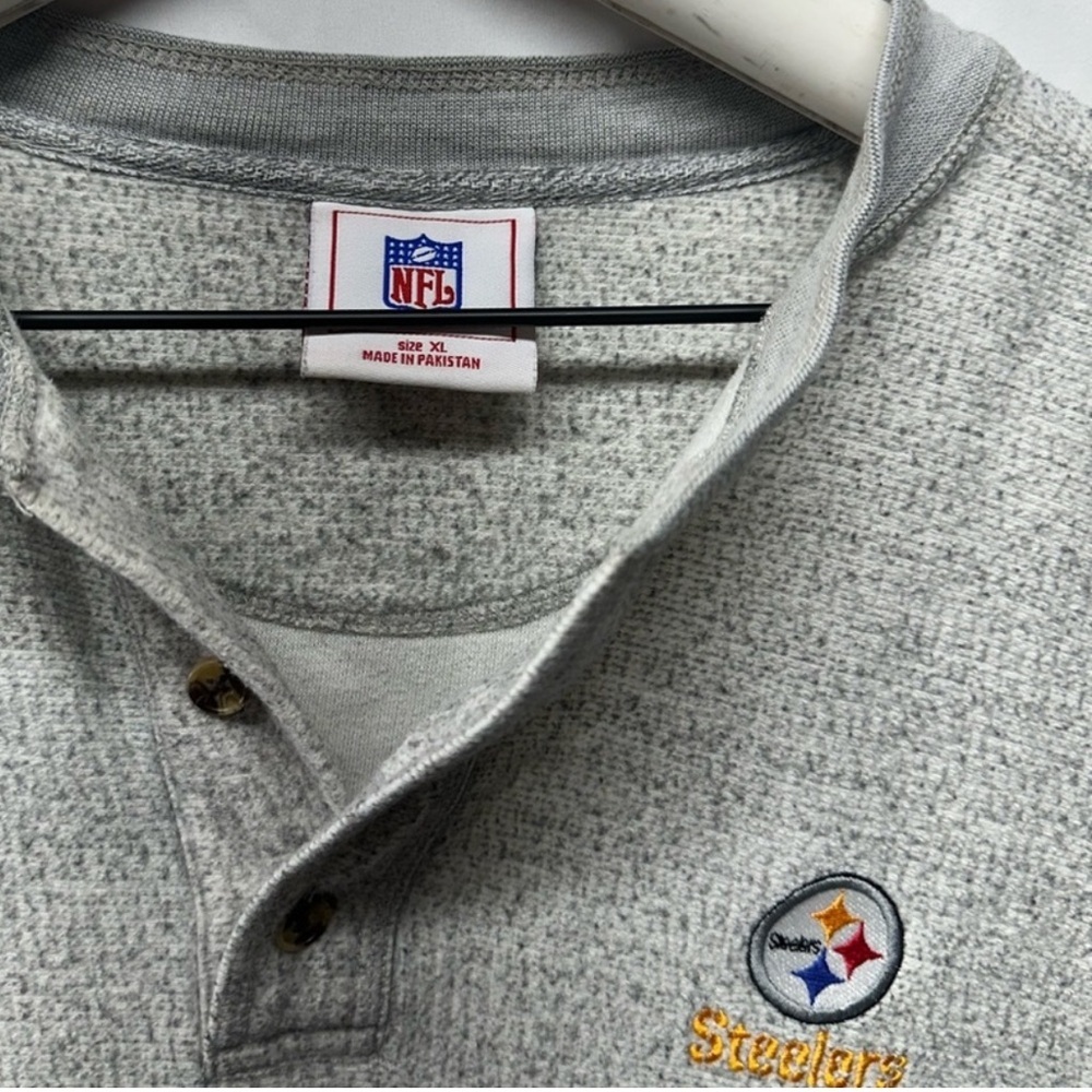 Vintage NFL Team Apparel Pittsburgh Steelers Quarter-Button Pullover Streetwear - Picture 2 of 5